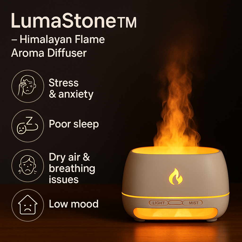 LumaStone™ – Himalayan Flame Aroma Diffuser